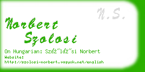 norbert szolosi business card